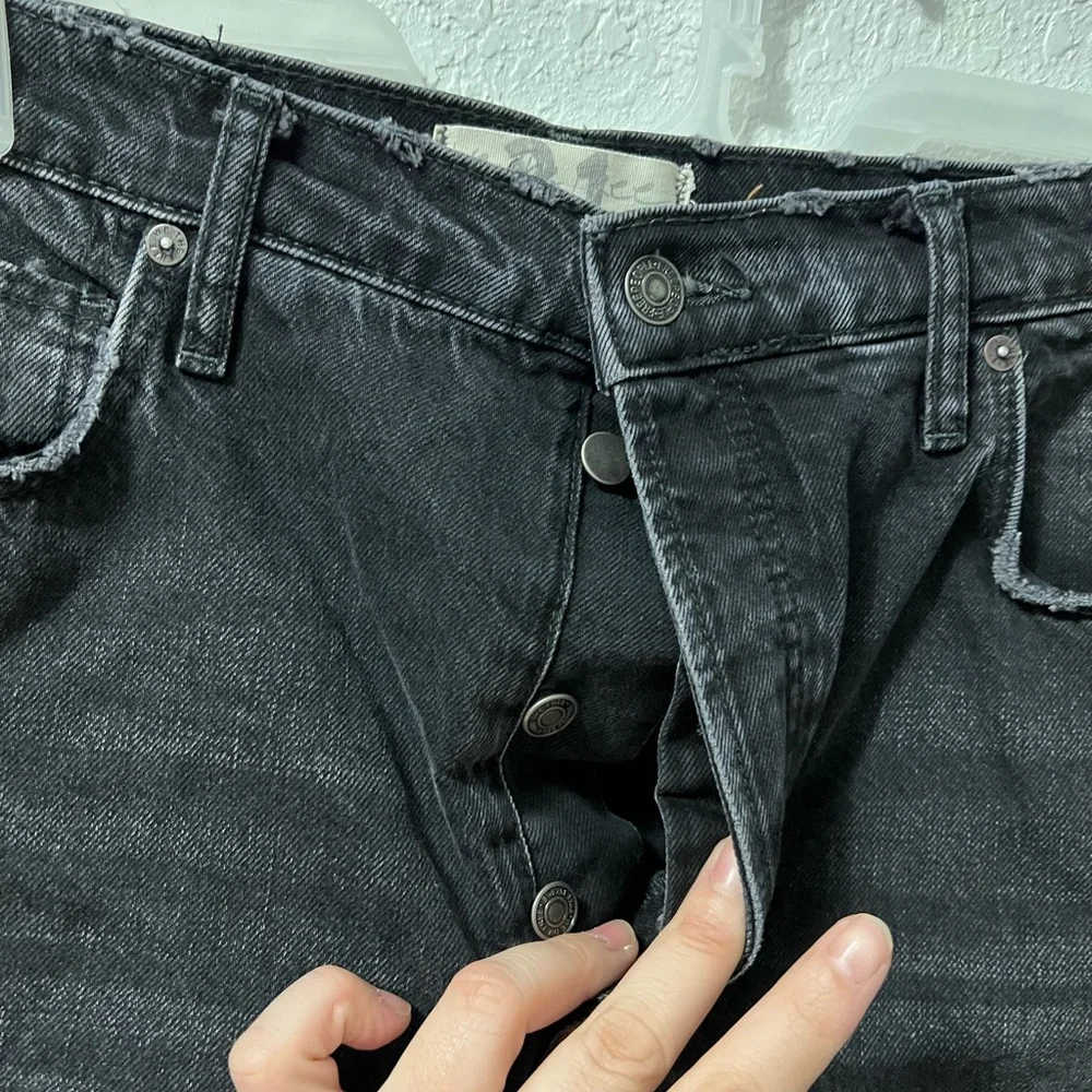 🎊 HP🎊Free People Baggy Tapered Boyfriend Jeans NWT in Obsidian Black - Picture 5 of 9
